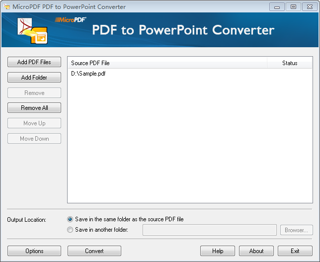 MicroPDF PDF to PowerPoint Converter screenshot